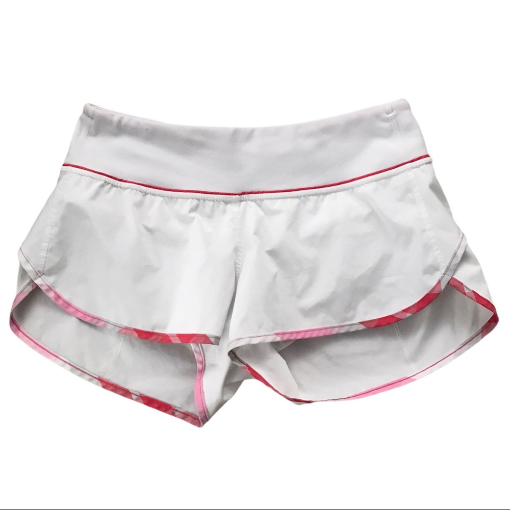 Lululemon Running Speed Shorts White/Passion Pink